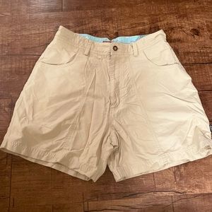 Khaki shorts.